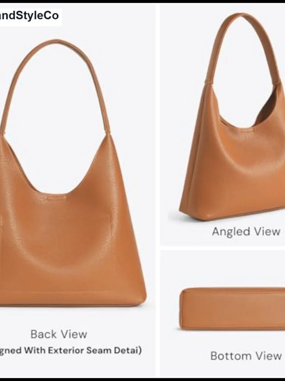 Small Slouchy Hobo Shoulder Bag Vegan Leather Everyday Purse